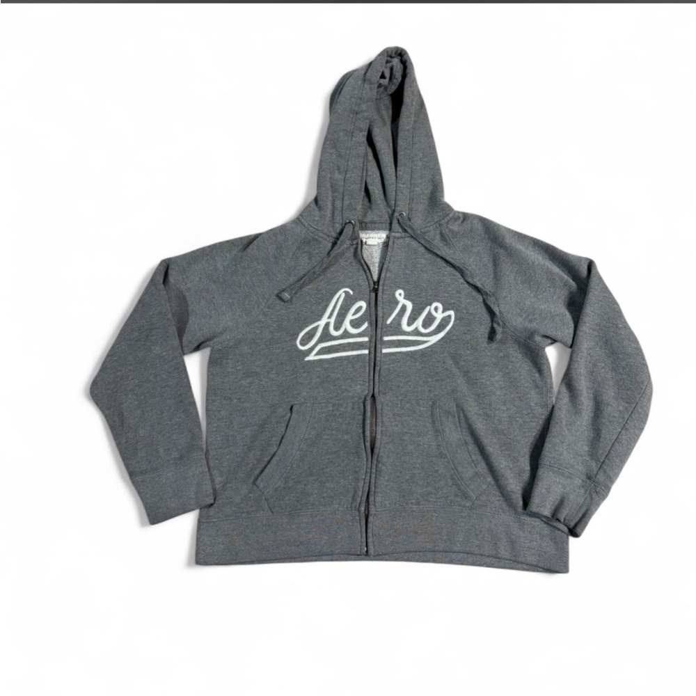 Aeropostale grey zip up hoodie Size L #90s